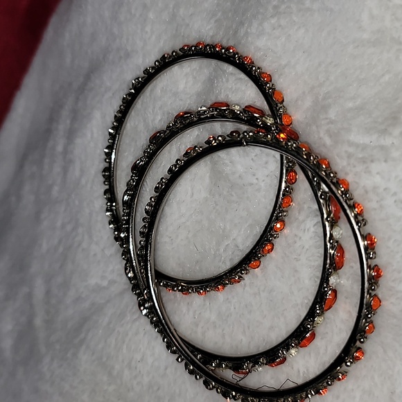 Set of 3 Orange Sparkle Bracelets - Picture 2 of 4